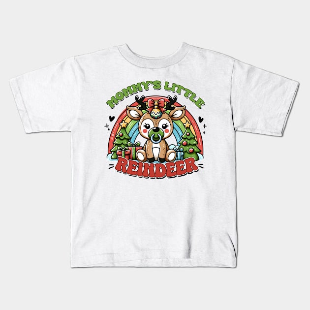 Mommy's Little Reindeer Kids T-Shirt by MZeeDesigns